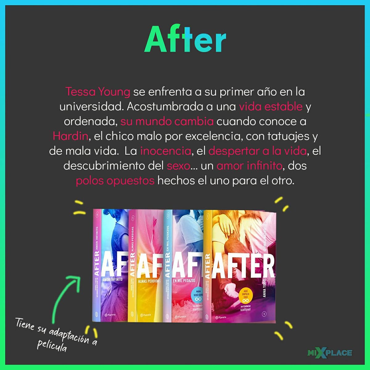 _MixPlace_'s tweet photo. Sin duda podemos encontrar una gran variedad de lectura en #wattpad , pero ¿sabes cuáles son las historias de este sitio que ahora podemos tener en físico? Por eso te traemos:
💫 DE WATTPAD A LIBROS FÍSICOS 💫
#after #afterbook #teniasquesertu #quienmatoaalex #lectura #libros https://t.co/1cr9i7j6NO
