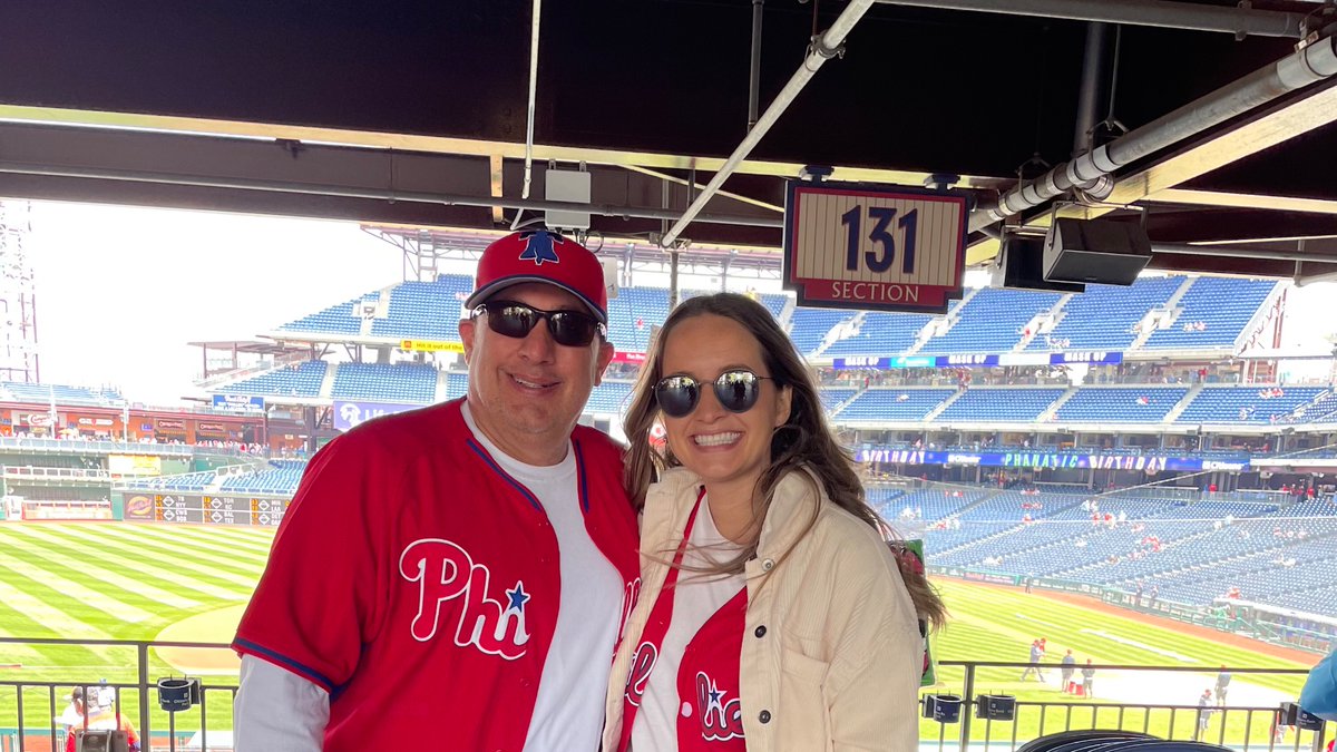 Chip Acri (@chipstera111) on Twitter photo We are almost getting back to normal! I like this version of us at the Phillies game today <a href="/JillianAcri/">Jilly Acri</a> then having cardboard cutouts last year at CBP. Go Phils! We are almost getting back to normal! I like this version of us at the Phillies game today <a href="/JillianAcri/">Jilly Acri</a> then having cardboard cutouts last year at CBP. Go Phils!