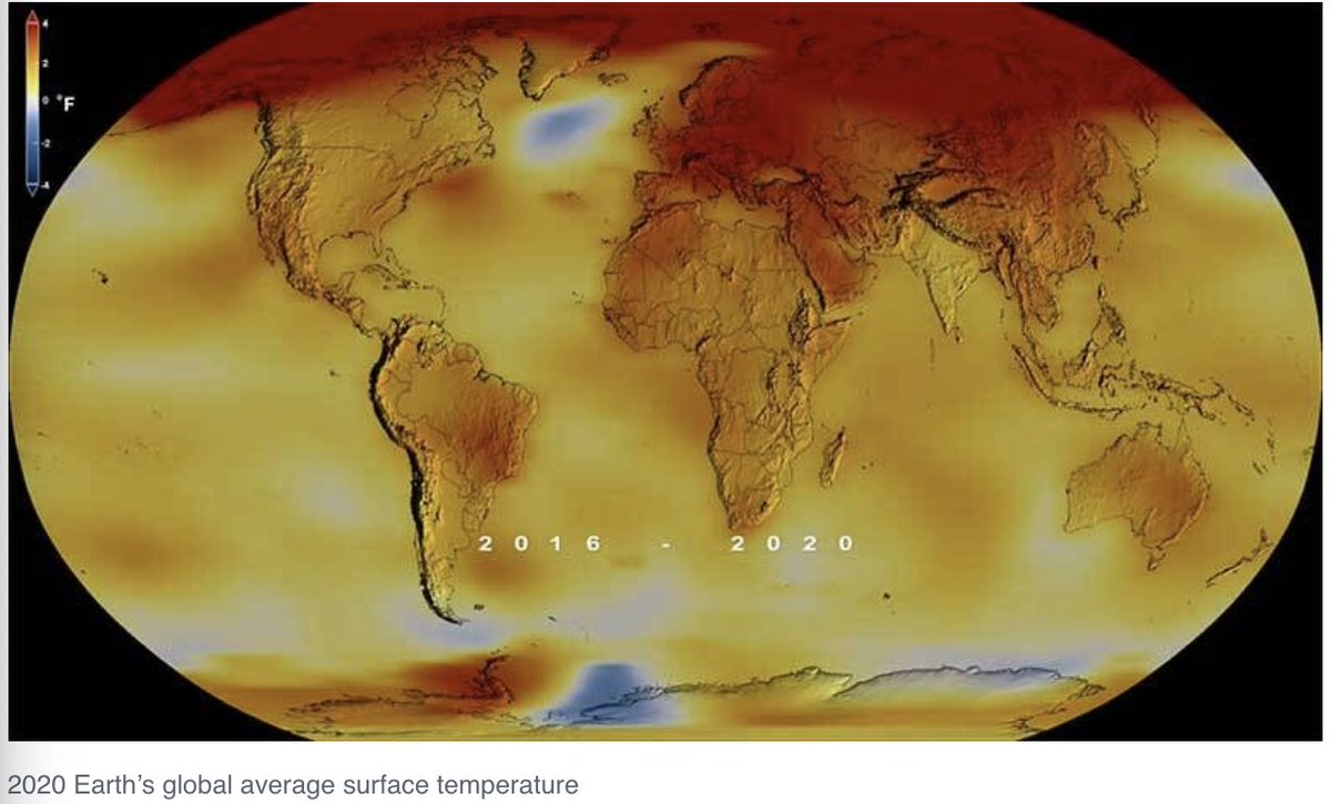 e_stefann's tweet photo. 2020's global average temperature tied 2016 as the warmest year on record.

With the temperature being 1.02 degrees Celsius above the 1951-80 baseline, these findings demonstrate a continuation of the Earth's long-term warming trend. Data from @NASA . https://t.co/4niv3JtJRf