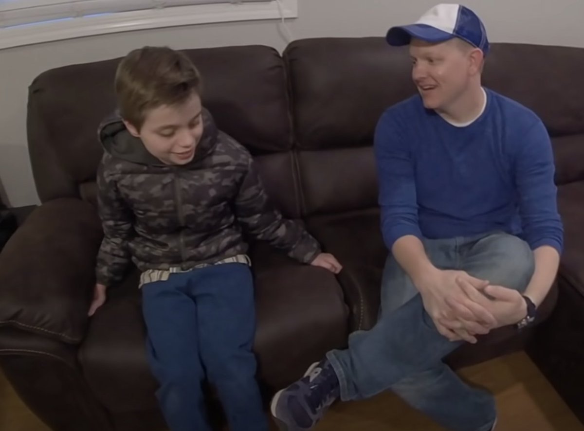 At 4:53 Mark talks about how whenever someone is over at their house, his son will ask very important questions and we see video of this.However instead of hearing his son actually ask these questions. Mark instead talks over his son, to the point where he isn't heard.11/25