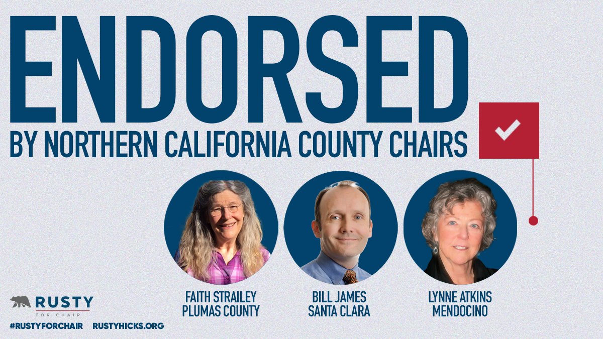 rustyhicks's tweet photo. I'm grateful for the support of these Northern California County Chairs! When we work with dedicated local leaders like Faith Strailey, Bill James, and Lynne Atkins, we can achieve anything. 

Remember to get your vote in by April 21st: https://t.co/T11xddROv3

#RustyForChair https://t.co/cqlSyrOKEd