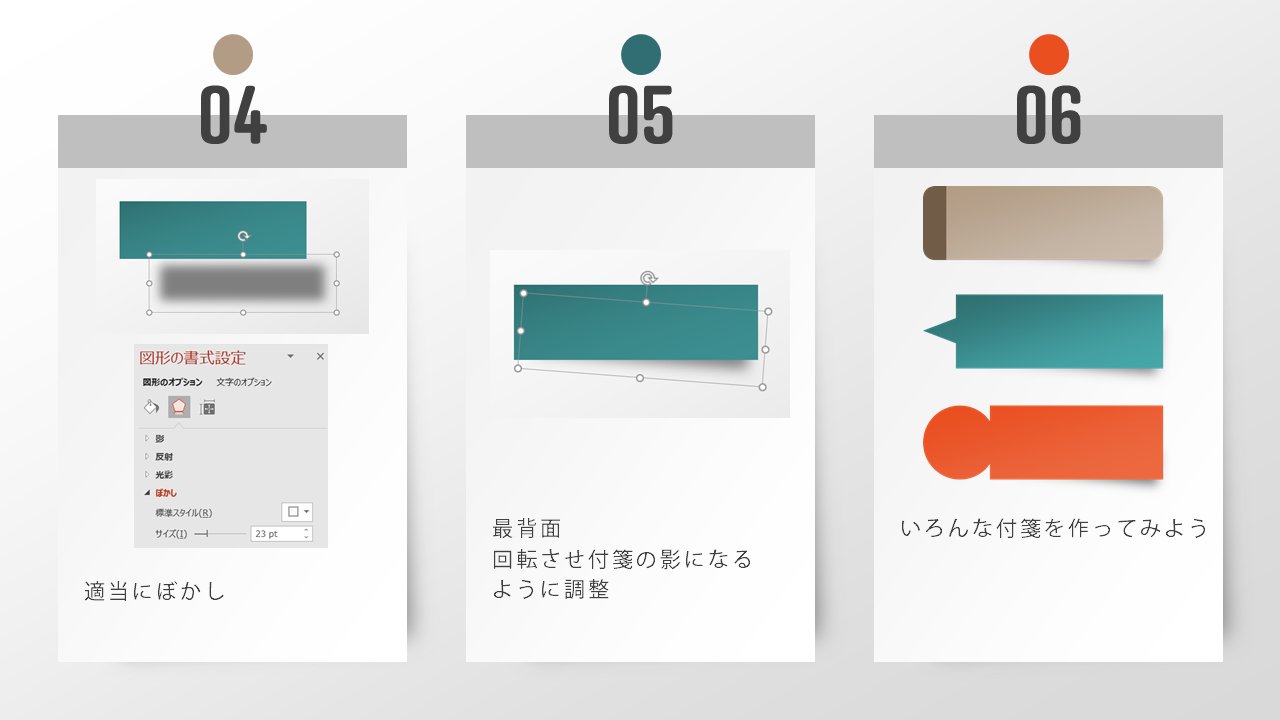 ネスコプラズム Powerpointで 付箋みたいなデザイン 左上に光源があるのを意識して グラデーションや影をつけます Powerpoint T Co Ksz6idep6e Twitter