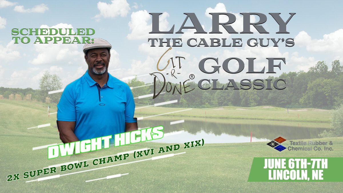 Larry The Cable Guy (@gitrdonelarry) on Twitter photo Great to have <a href="/DwightHicks22/">Dwight Hicks</a> back at the Git-R-Done Golf Classic. He is a blast! Package info at gitrdonegolf.com Great to have <a href="/DwightHicks22/">Dwight Hicks</a> back at the Git-R-Done Golf Classic. He is a blast! Package info at gitrdonegolf.com