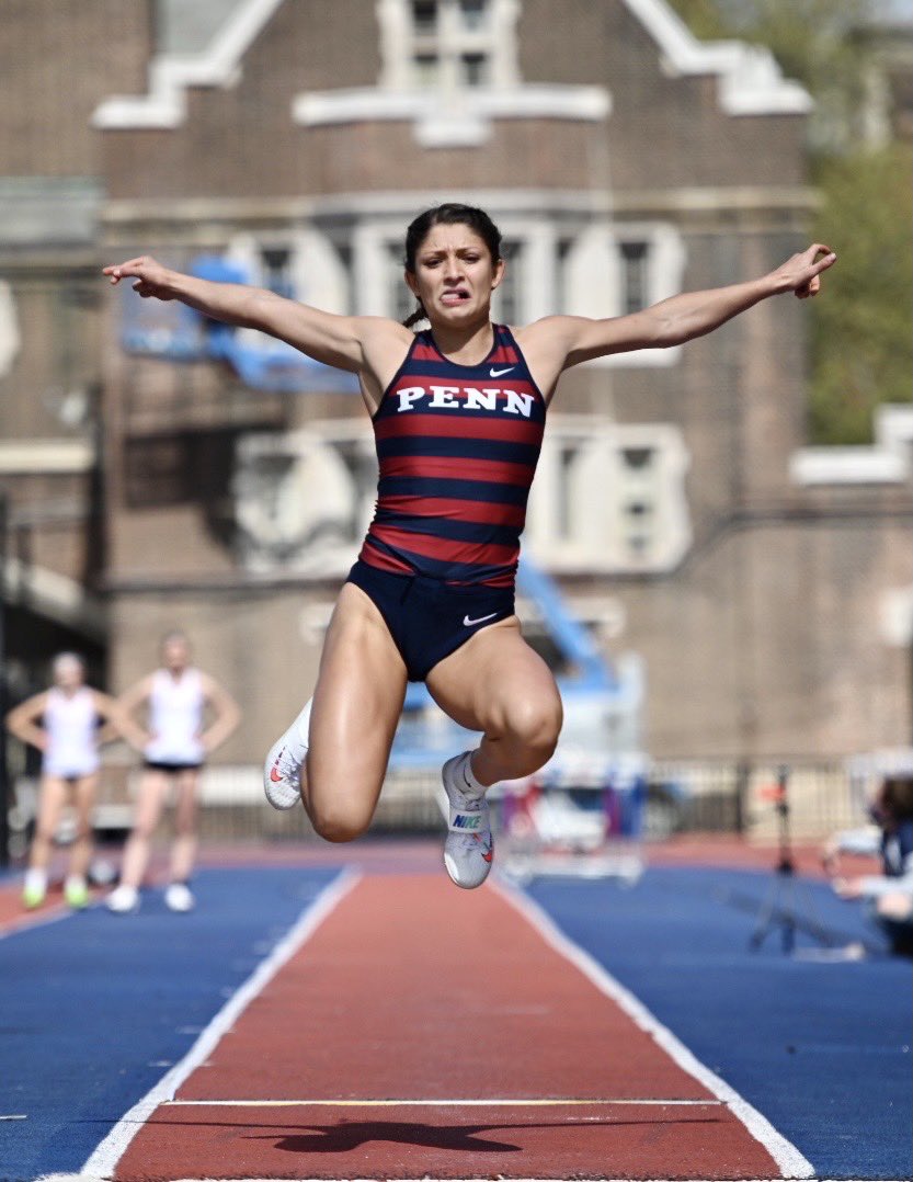 PennTrack's tweet photo. These two had quite a weekend! 

Haley won the Heptathlon with  4,941 points to move into fifth place in program history, and Demetri won the Decathlon with 6,948 points, the ninth best mark in program history!

#ThePursuit | #FightOnPenn🔴🔵 https://t.co/VvohZYi4GM