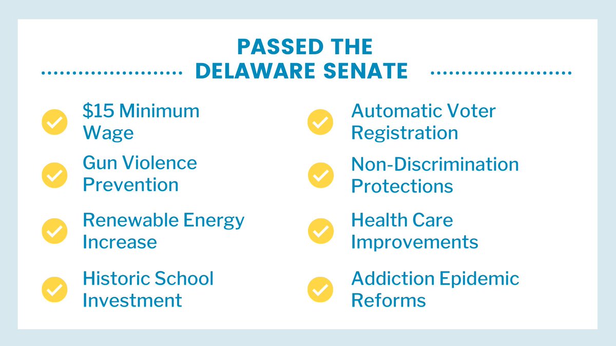 Sarah McBride (@sarahemcbride) on Twitter photo This is a moment that calls for real action and <a href="/Deldems/">Delaware Democrats</a> in the State Senate have been busy during the first few months of this year.
From college affordability to paid leave to criminal justice reform, there is still so much to do as we head back into session this week. This is a moment that calls for real action and <a href="/Deldems/">Delaware Democrats</a> in the State Senate have been busy during the first few months of this year.
From college affordability to paid leave to criminal justice reform, there is still so much to do as we head back into session this week.