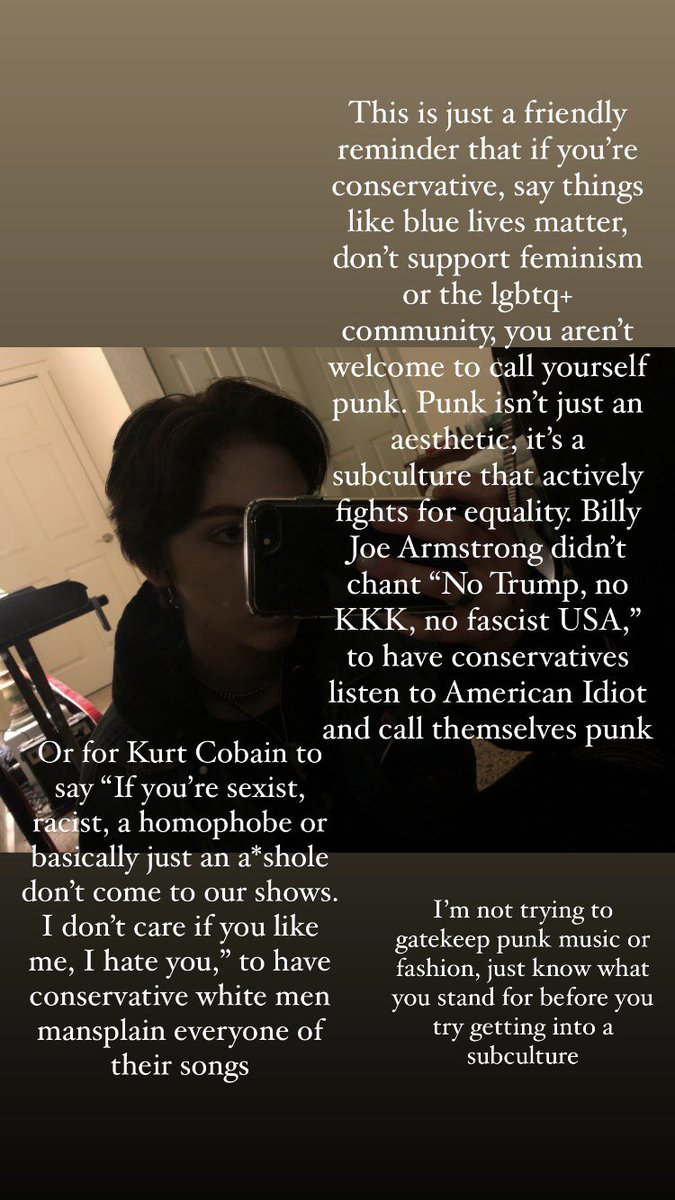 graywolvez's tweet photo. A continuation of this: what is punk is actively seeking ways to better the community around you. That means protesting injustice, donating when you can, supporting bipoc local business and standing up against racist, sexist, homophobic bullshit happening around you. https://t.co/g1IP0forjr