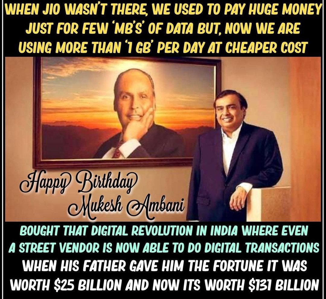 Happy birthday Mukesh ambani 