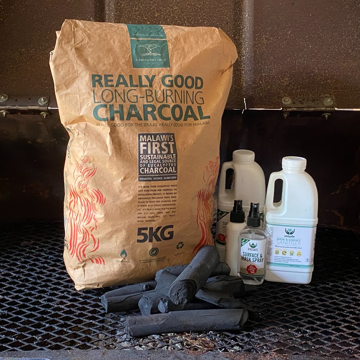 KawandamaHills's tweet photo. Interested in stocking some #Kawandama products? 
#Sustainable #charcoal: 5kg 2500K or 15kg 3500K. 
#Virisafe #enhanced #sanitiser: 100ml 1000K, 100m spray 2000K, 300ml spray 5000K, 1L refill 8000K or 5L refill 25000K. 
Call or whatsapp 0998955870 or email sales@cplmalawi.com https://t.co/PmL1BYoxB0