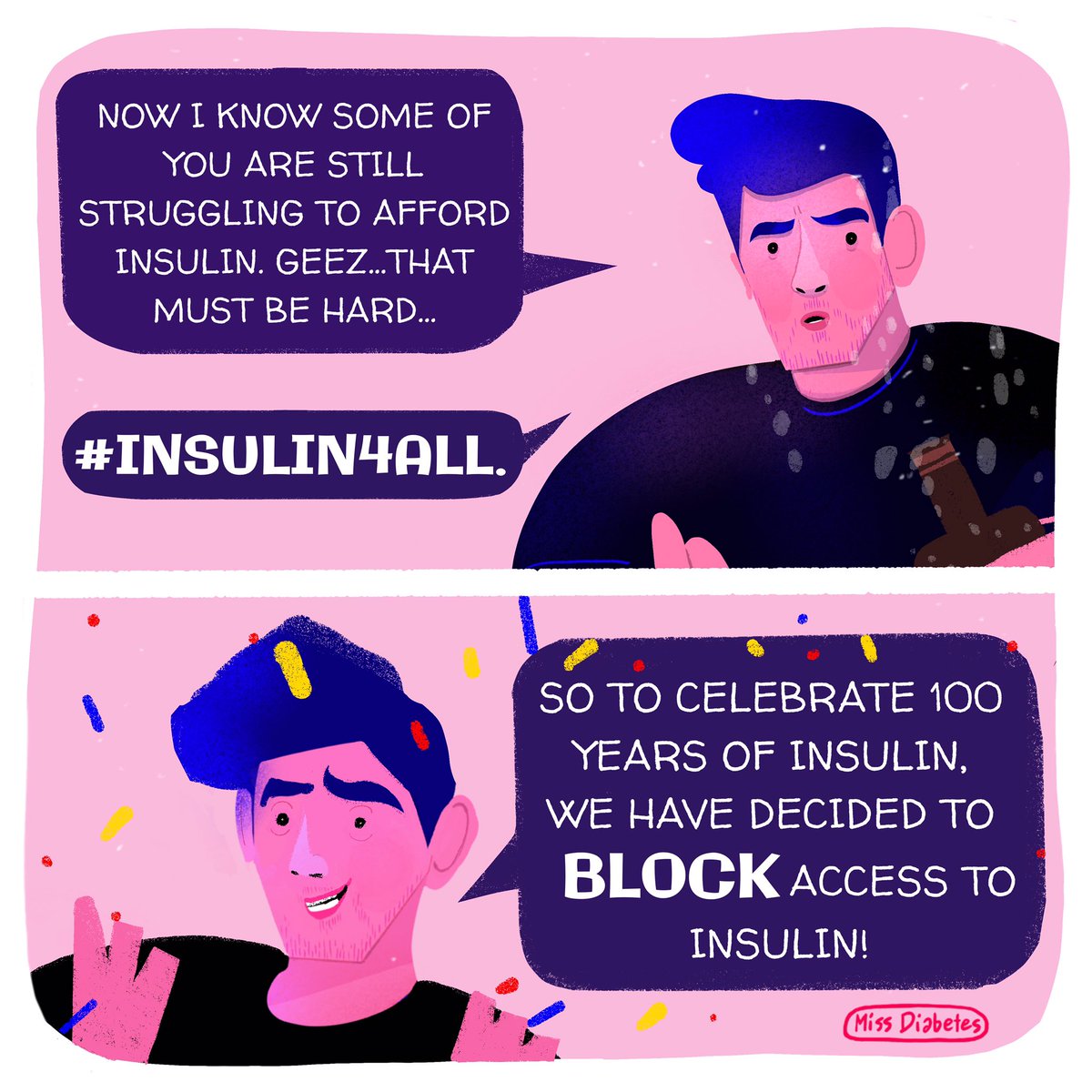 miss__diabetes's tweet photo. #comic - “How @BeyondType1 is blocking access to insulin using their Pharma paid website” @nickjonas #insulin4all #type1diabetes 1/3 https://t.co/vBJ44gILkP