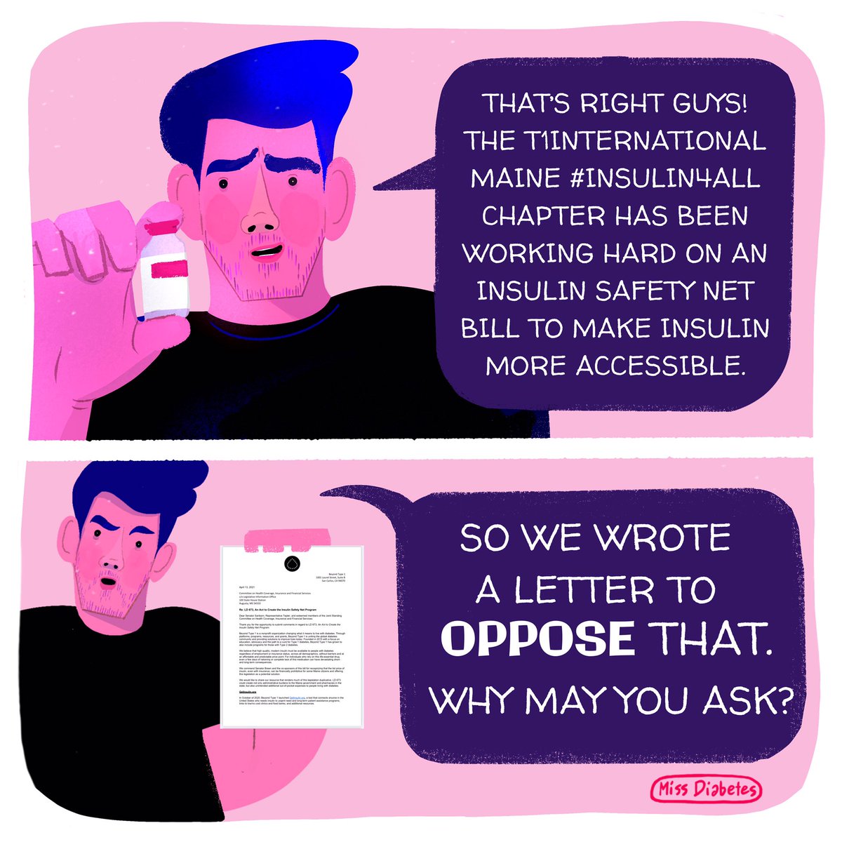miss__diabetes's tweet photo. #comic - “How @BeyondType1 is blocking access to insulin using their Pharma paid website” @nickjonas #insulin4all #type1diabetes 1/3 https://t.co/vBJ44gILkP