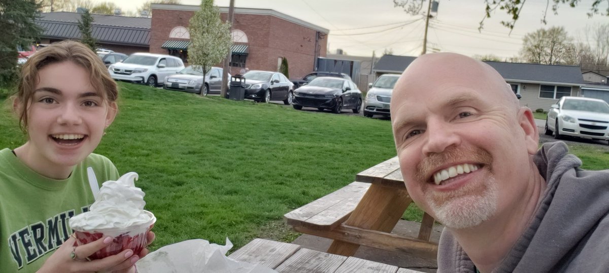 deanewebb's tweet photo. Not sure which was more fun during @ashlynwebbb drive to her college visit at @IWUWildcats @IndWes ... deciding between 100 flavors of shakes at Ivanhoe's or watching her (as a new driver) back out of a spot between a classic Corvette and a new Lamborghini. https://t.co/6HvgQerJCn