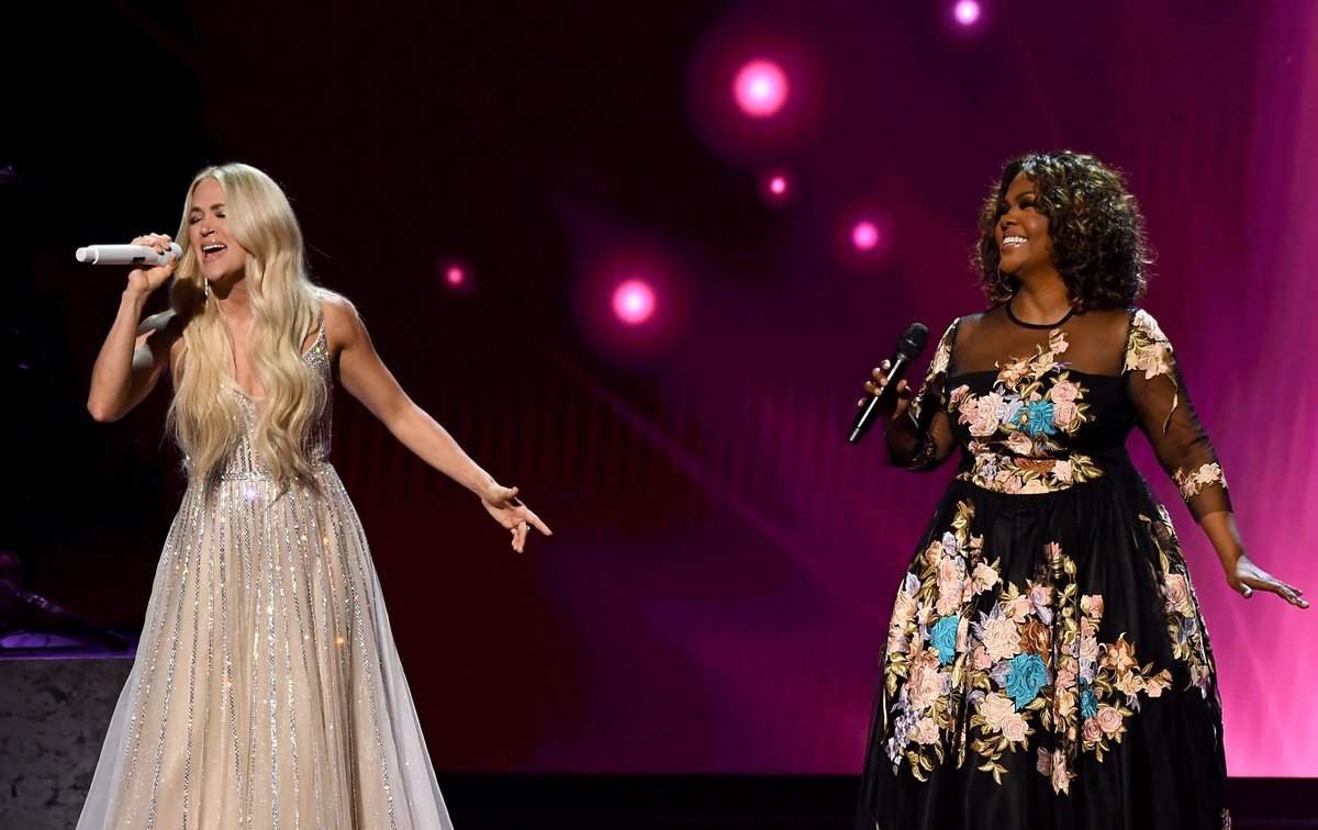 CMT's tweet image. Just the queen @carrieunderwood delivering the most powerful performance with @cecewinans 🙏 ❤️ #ACMawards