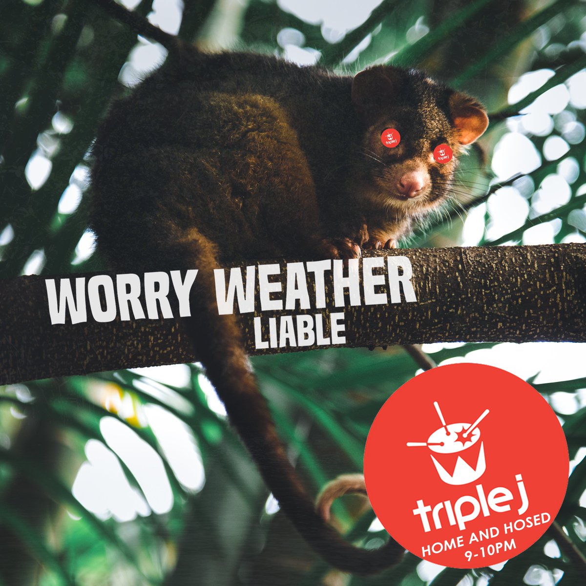 WorryWeather's tweet photo. Tune into @triplej @homeandhosed tonight from 9pm to catch "Liable" getting its first play!

Send them a text afterwards at 0439 757 555 and let them know what you think, it helps me out, plus they might read out your words on national radio so get creative🎷 https://t.co/4ofEvjtxxv