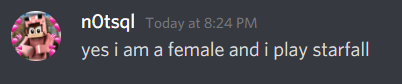 RollerGqrl's tweet photo. wow. n0tsql was a female this entire time!!!!!!!!!! https://t.co/mKESIiTtMg