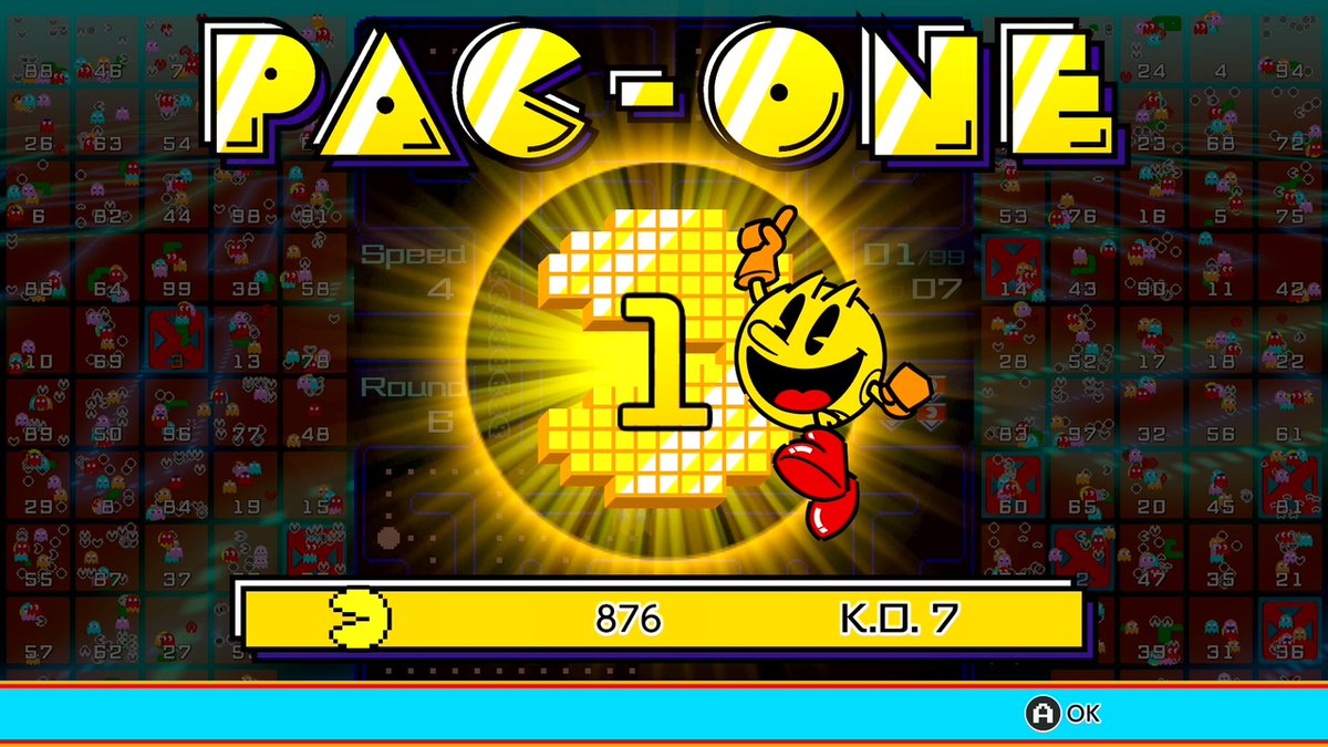 NintendoAUNZ's tweet photo. ✋ Hands up if you’ve already become the PAC-ONE!

Beat the PAC and play #PACMAN99 now: https://t.co/D9GiipqBmr https://t.co/SdSN18gza2