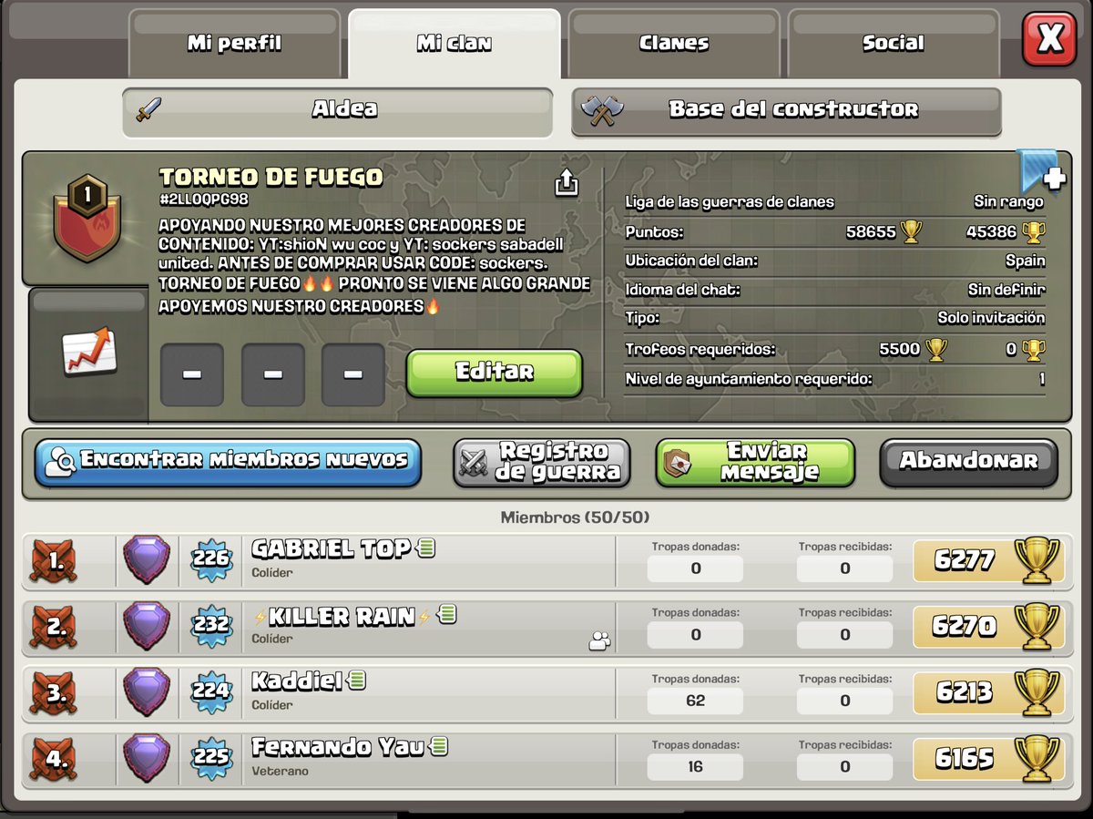 <a href="/TorneodeFuego/">Torneo De Fuego🏆🔥</a> Todos los jugadores hispanos coperos nos reunimos a apoyar a <a href="/shioNwu/">shioN🔥</a> y <a href="/Sockers_/">Sockers SU</a>  🔥🔥TORNEO DE FUEGO🔥🔥 arriba la comunidad hispana hemos unidos  fuerza todos 🍻 para un mejor juego. La comunidad hispana somos grandes 💪🔝🔝