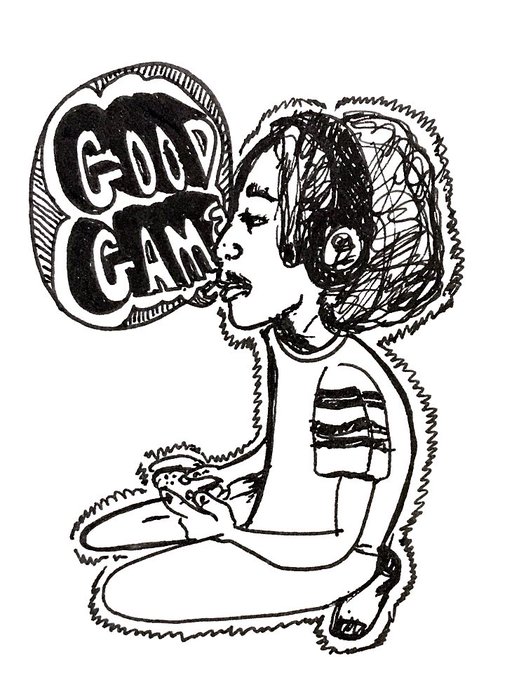 quick sketch of my brother playing xbox 