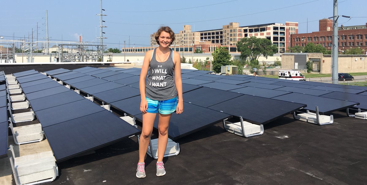 Emily Clements '18 designed a solar array for Our Lady of the Road, which serves South Bend's homeless. Then, with the help of alumni &amp; community members, she built it! Support more ambitious capstone projects this #NDday at bit.ly/3wT12Cz!