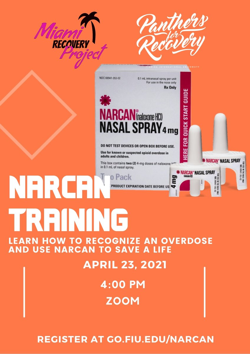 Are you willing to save a life? P4R and <a href="/MiamiRProject/">Miami Recovery Project</a> are working together to prevent overdoses. Narcan will be given to all participants who complete training.  #endoverdose #narcansaveslives 
April 23, 2021  4 PM on Zoom
Register at go.fiu.edu/narcan