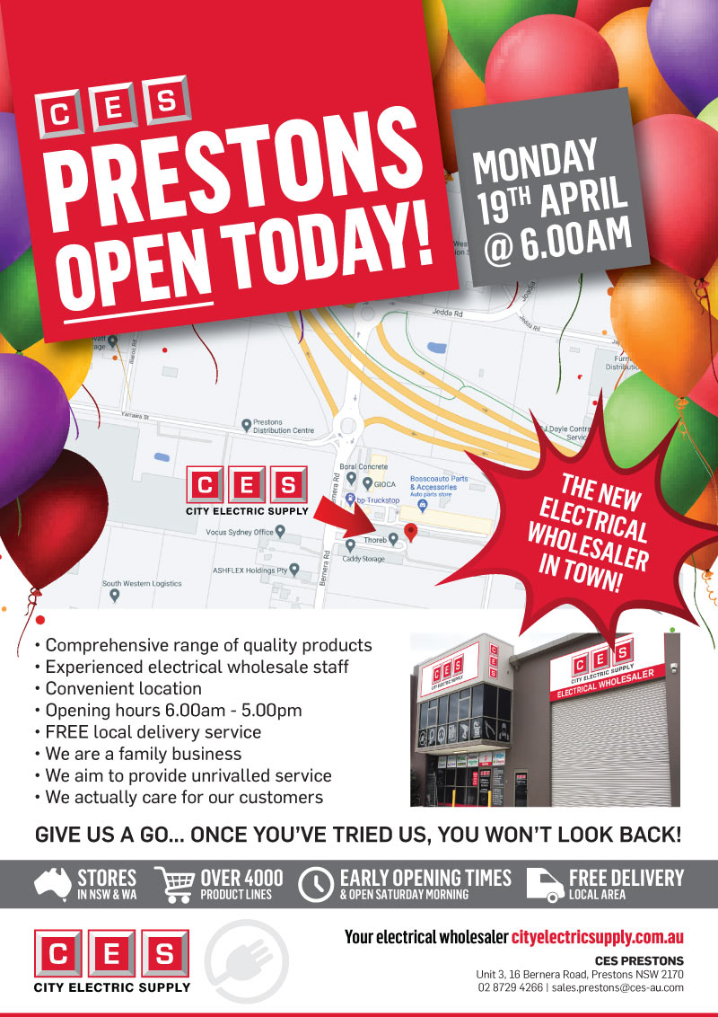 We are excited to announce that our newest branch in Prestons is now officially open as from today Monday 19th April. Contact our friendly team for expert advice.
#electricalwholesaler #sparkies #electrician #Prestons