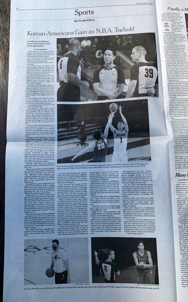 Surreal moment this morning to open up the Sunday <a href="/nytimes/">The New York Times</a> &amp; seeing this full page spread for the <a href="/NYTSports/">NYT Sports</a> section. 

In light of all going on, reading it with my children (10 &amp; 8 years old) gave me great joy and hope. May the next generation not have limits put on their dreams