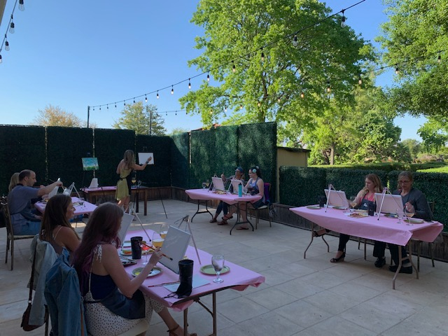 TCRubyHill's tweet image. Painting branches and pouring bottles -- it doesn’t get much better than this!

We couldn’t have asked for better weather to welcome back our Paint and Wine Night!