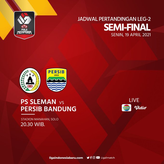 Semifinal Piala Menpora PS Sleman vs Persib Bandung