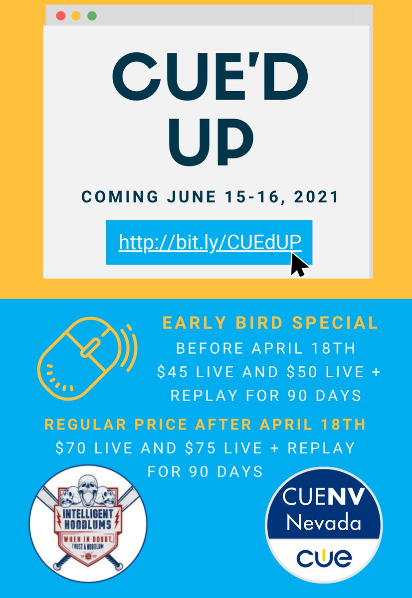 _NVSIDE's tweet photo. Early bird prices end today!If you cannot attend live,get the replay ticket &amp; watch the sessions later.  😍 @NVSupt will be kicking off our event! 🤩
➡️Register https://t.co/1hA1Ku9KDU #caedchat #nvedchat #teachnvchat #nvdlc #cuedup #nvdlc #caedchat #powerup21 #edtech #wearecue https://t.co/07uYbVw1V1