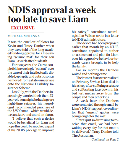 billshortenvcuc's tweet photo. Because of bureaucratic bastardry from this government, and for the sake of a seizure mattress, Liam Danher has lost his life. 

This is the true face of the Morrison government’s ideological attacks on the NDIS.

https://t.co/tzkmCYHDne #auspol https://t.co/eyZW81oxiI