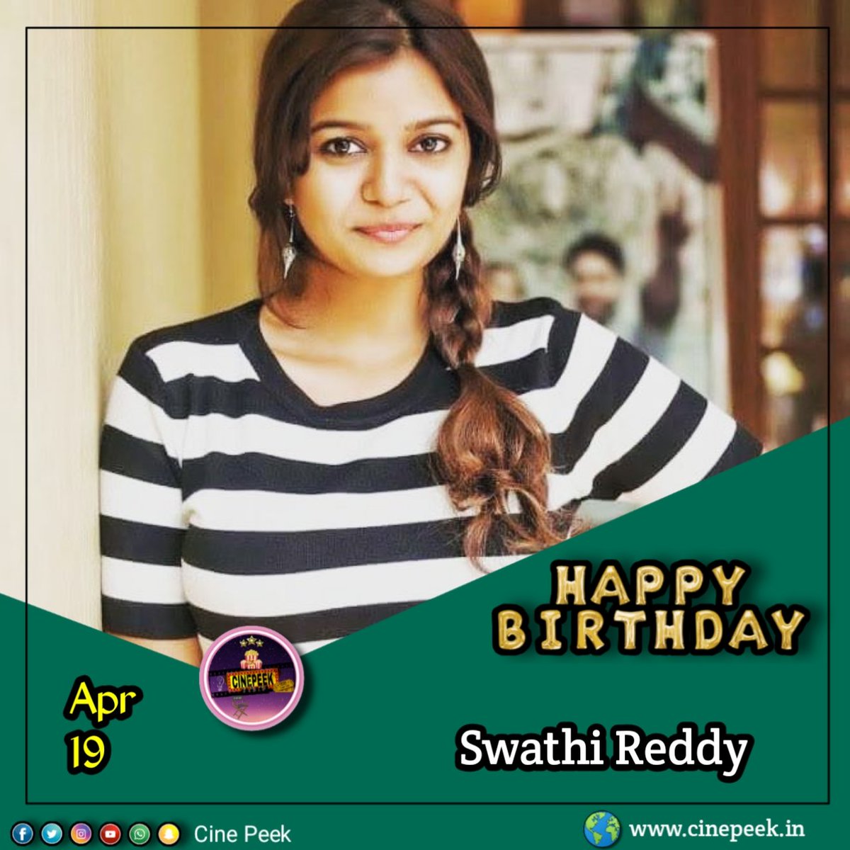 #CinePeek Team Wishing a Happy Birthday To Actress #SwathiReddy 🎂💐

#HBDSwathiReddy #HappyBirthdaySwathiReddy #CinePeekBDayWishes