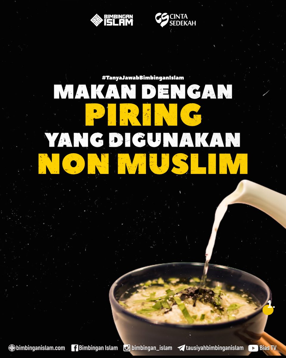 bimbingan_islam's tweet photo. Bolehkah makan dengan piring yang digunakan non muslim? Read more ππ» https://t.co/DaZbxv06UN
#tanyajawab #fiqih #hukum #aturan #makan #makanan #wadah #piring #nonmuslim #kafir #fiqihislam #hukumislam #pelajaran #dakwah #islam #BiASQA #tanyajawabbimbinganislam #bimbinganislam https://t.co/aYAF9mDe0d