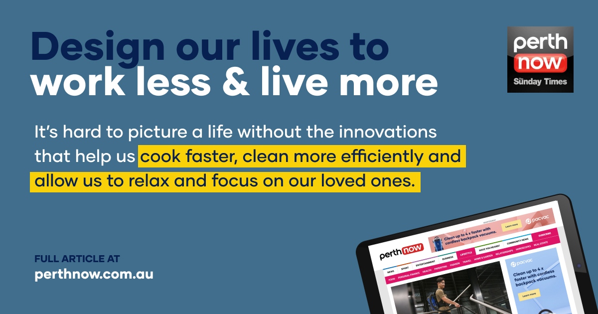 Our lives are busier than ever, so it’s important to work smarter, not harder, using innovative products like our Velo! See the full <a href="/perthnow/">PerthNow</a> feature here:
l8r.it/UwU2

#pacvac #innovation #perthnow