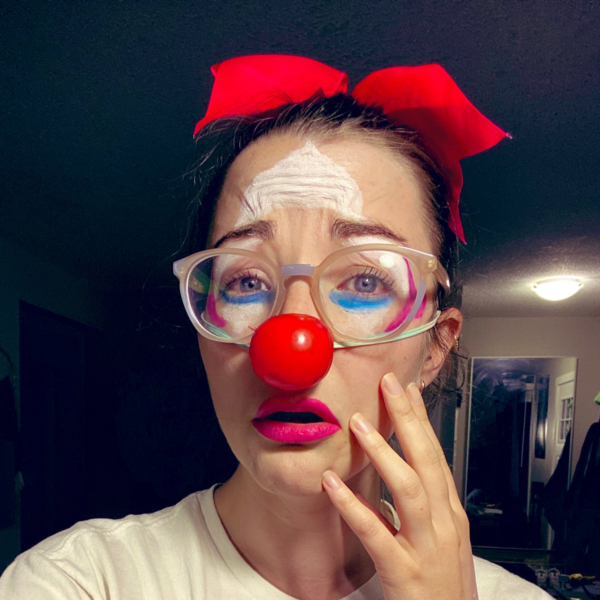 we played the “things I loved to do as a kid” game to get to know each other, then mom talked us into our Fools & we got to experiment w our masks - choosing only a couple key costume items was an amazingly fun task & I made make-up discoveries I’m surprised and DELIGHTED with 