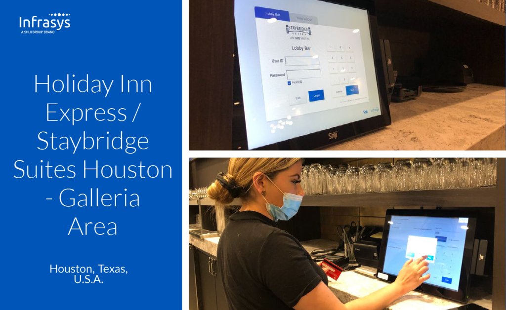 Welcome to the <a href="/ShijiGroup/">Shiji Group</a> family, <a href="/HIExpress/">Holiday Inn Express by IHG</a> / <a href="/Staybridge/">Staybridge Suites by IHG</a> Houston - Galleria Area! We are thrilled to add the combined <a href="/IHGhotels/">IHG Hotels & Resorts</a> property to our growing number of Infrasys Cloud POS properties in the US and we look forward to working with the group in the future to come.