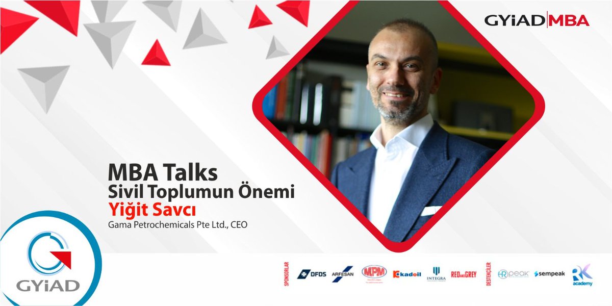 GYIAD's tweet image. GYİAD MBA Talks, kendi alanlarında başarıya ulaşmış kanaat önderlerini GYİAD MBA öğrencileriyle buluşturuyor. Gama Petrochemicals Pte Ltd. CEO&apos;su Yiğit Savcı, GYİAD MBA Talks’ta başarı hikayesini ve deneyimlerini öğrenciler ile paylaşacak. #gyiad #mba #mbatalks