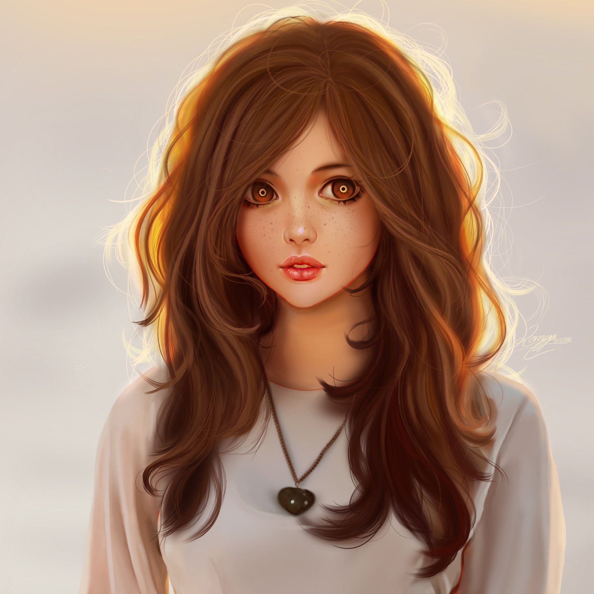 anime girl with wavy hair