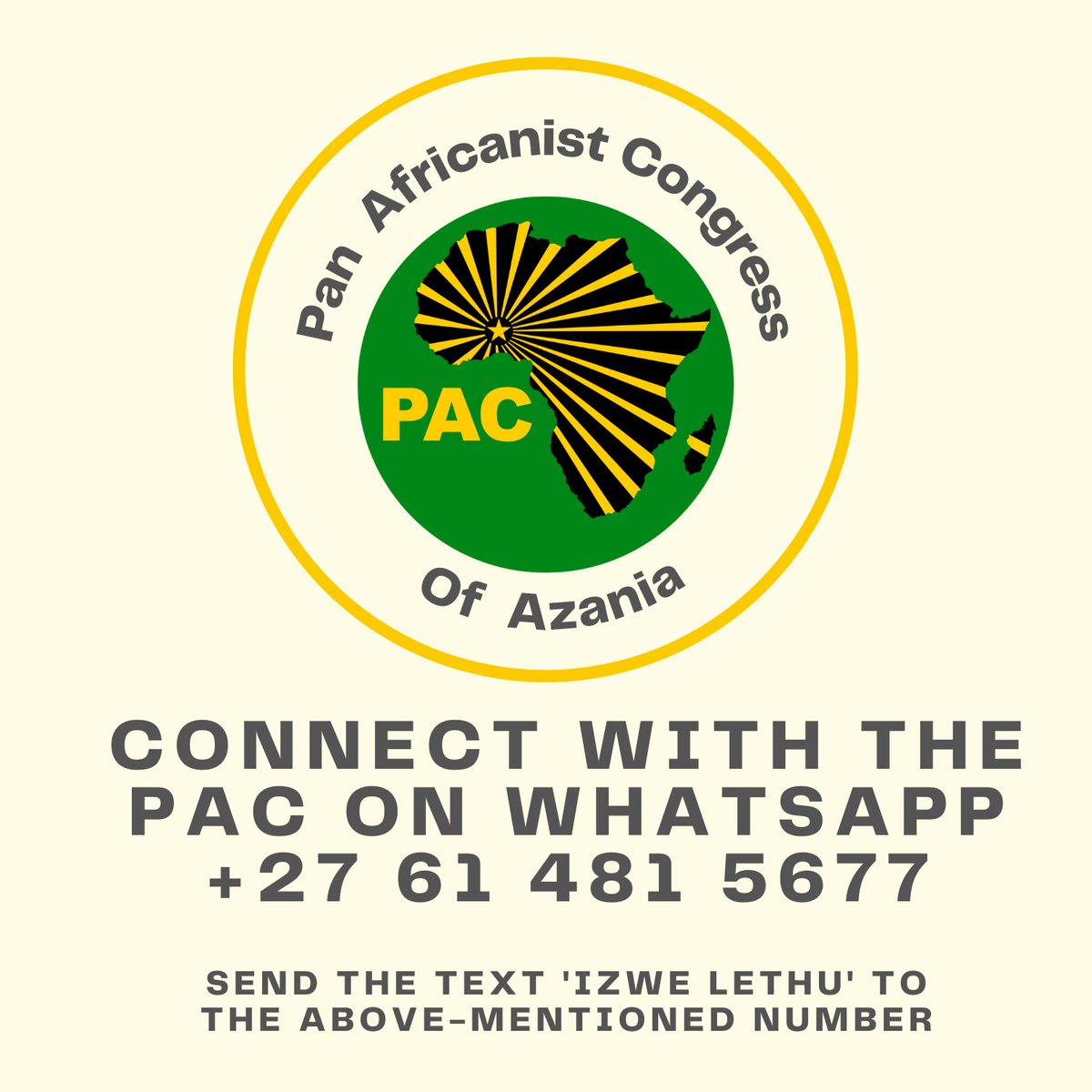 Please retweet this tweet forces!! Connect with PAC on whatsapp for all of the latest updates from the PAC.