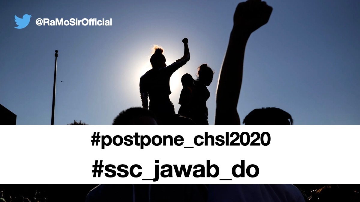 RaMoSirOfficial's tweet photo. We demand for the safety of all students and their family..
#ssc_jawab_do 
#postpone_chsl2020 https://t.co/8JiNGzCSuv