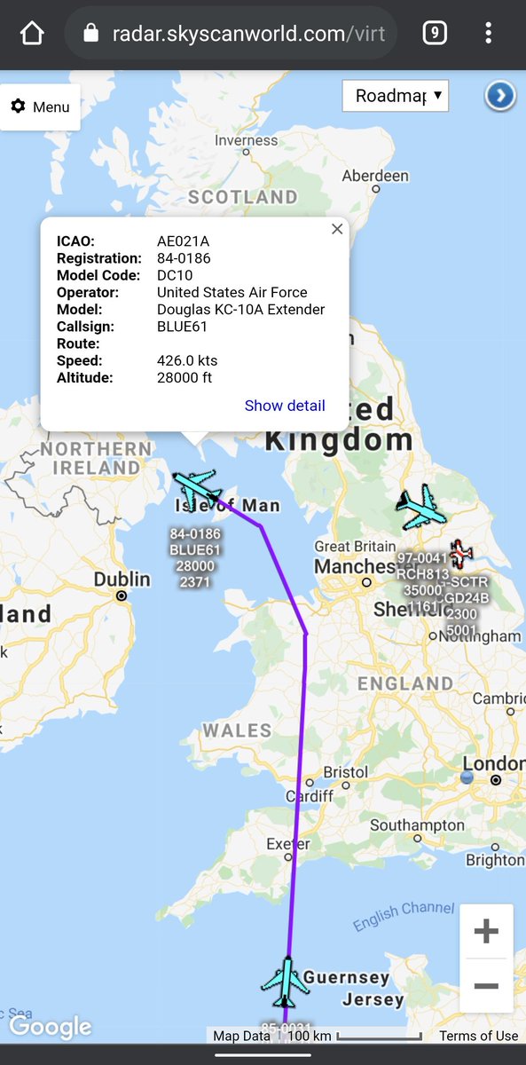 scan_sky's tweet photo. 2 x #USAF - KC-10A Extender - #BLUE61/#BLUE71
Due To Be Dragging F-15s From RAF Lakenheath ๐ฌ๐ง ๐บ๐ธ Back To CONUS.
Due To Poor Weather At Lakenheath - The F-15s Can't Lift - KC-10s Most Likely Heading To @kefairport ๐ฎ๐ธ Due To Covid Testing/Quarantine At RAF Mildenhall ๐ฌ๐ง ๐บ๐ธ. https://t.co/uqiaHQKOGE