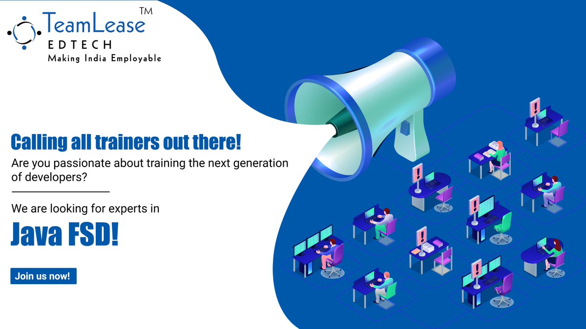 Mithileshtl's tweet photo. Calling all trainers! We are looking for Java FSD experts. Interested?
#java #javatrainers #javafullstack #Trainers #makingindiaemployable
Register now - https://t.co/QSyKibKF6O https://t.co/X7faS4ih3p