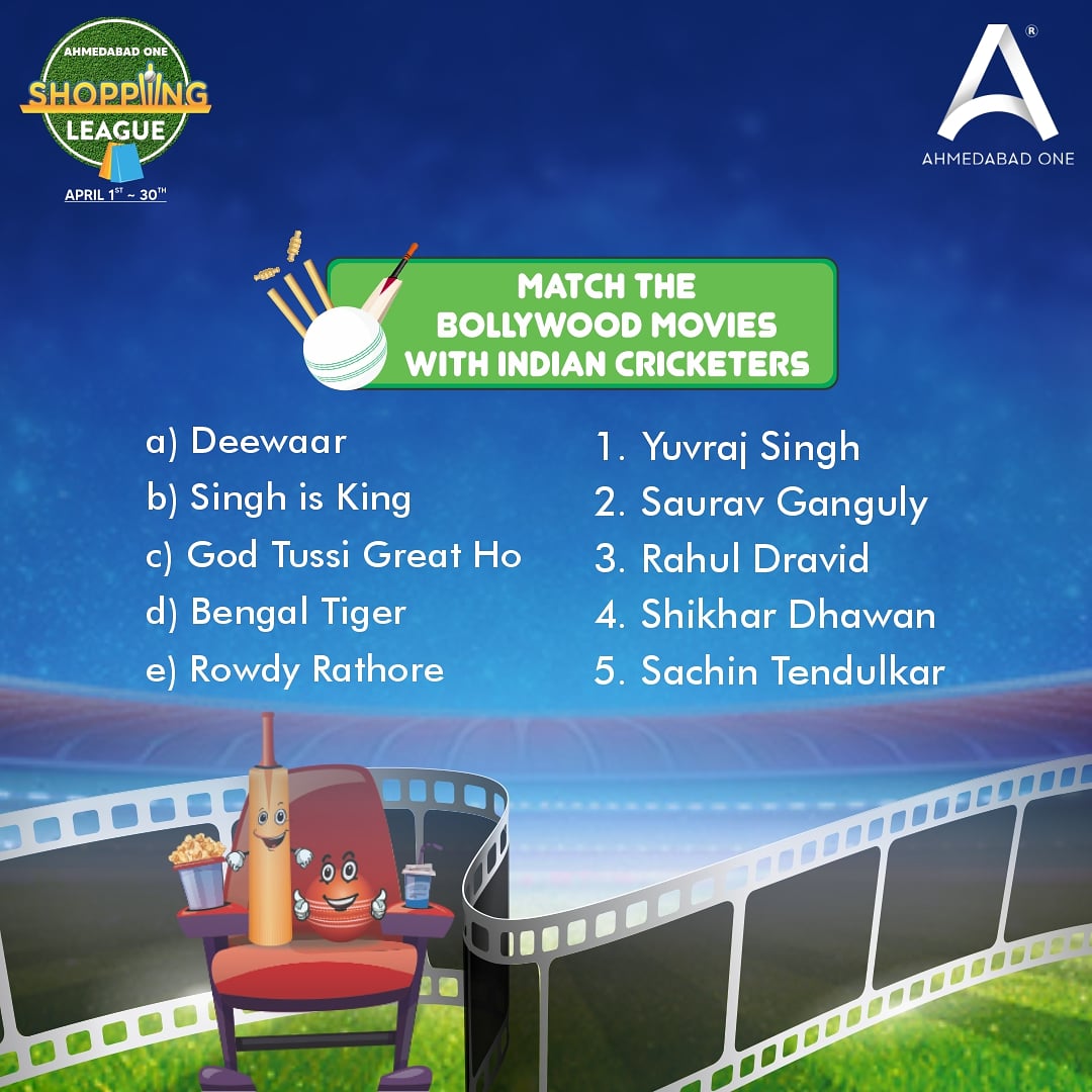 How well do you know our Indian Cricketers? Here is a small quiz to match the names of your favourite cricketer to the most relevant movie name based on their personality. Take your best guessing shot! #IndianMalls #NexusMalls #contest #AhmedabadOne #MallsInAhmedabad #ahmedabad