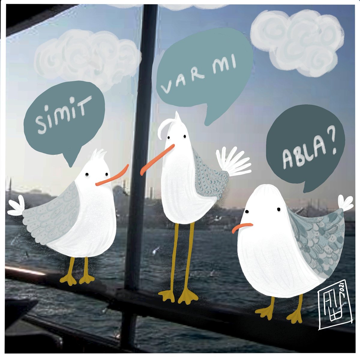 Simit meselesi
#characterdesign #illustration #cocukkitaplariillüstrasyonu #illustrationoftheday #kidsbook #cocukkitaplari #marti #vapur #çay #simit #kadıköy #karaktertasarımı #seagull #dijitalçizim #dijital #çocukgelişimi #illüstrasyon