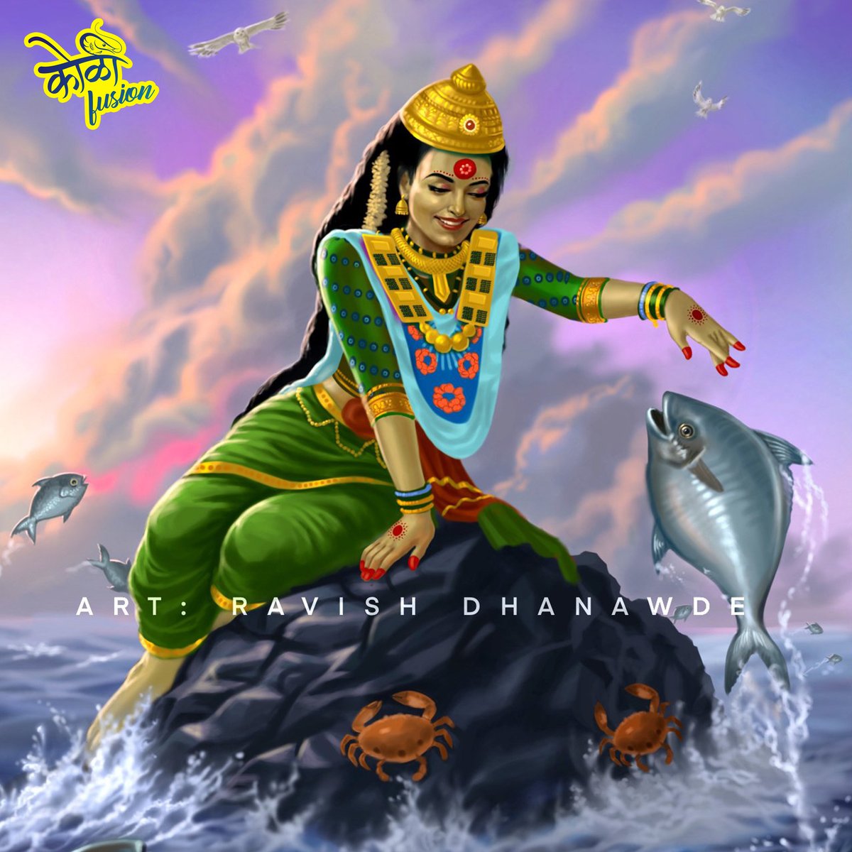 kolifusion's tweet photo. चैत्र सप्तमीच्या आणि एकविरा आई पालखी सोहळ्याच्या हार्दिक शुभेच्छा⛵
Art: Ravish Dhanawde 
.
.
.
#kolifusion #chaitrasaptami #aaiekvira #ekveera #ekveeraaai #kolicommunity #koliwada #fisherfolk #fishermen #mumbaifishing #kolifood https://t.co/UEzHVhpiNW