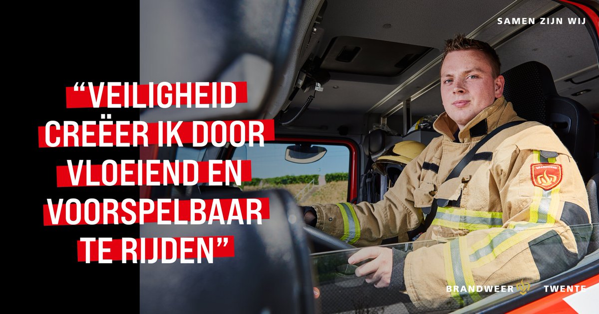 Brandweerchauffeurs in Twente zijn gestart met een nieuw oefenprogramma: de Brandweerrijschool. Hier horen ook praktijklessen bij waarin er geoefend wordt op het rijden met #sirene en #zwaailichten, zonder dat er een incident is. Kijk voor meer info:➡️ brandweer.nl/twente/brandwe…