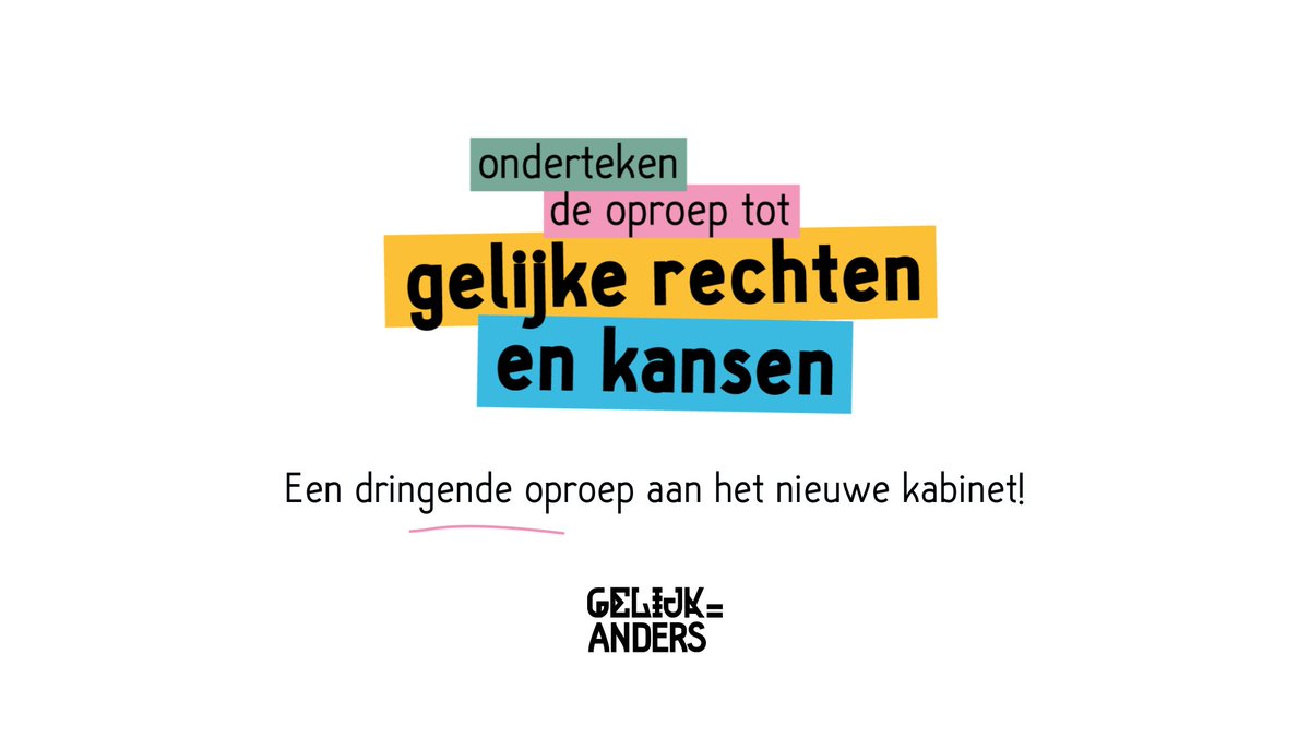 Oproep tot gelijke rechten en kansen. De Nederlandse Vrouwen Raad steunt de dringende oproep aan het nieuwe kabinet om deze 10 punten op te nemen in het Regeerakkoord. <a href="/gelijkisanders/">gelijkisanders</a>  gelijkisanders.jalt.nl Onderteken jij ook?  #regeerakkoord