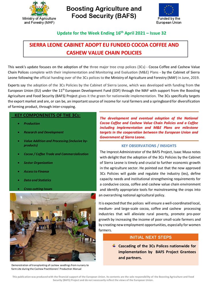 BafsLeone's tweet photo. More information on the EU’s support to the agriculture sector in Sierra Leone can be found on the BAFS website https://t.co/kzH82yilE0 and the NAO website https://t.co/pLTVfwrvPC. @AmbroseJames12 @jckpawoh @TomVensEU @IsataKamanda1 https://t.co/PzqoAUozuk