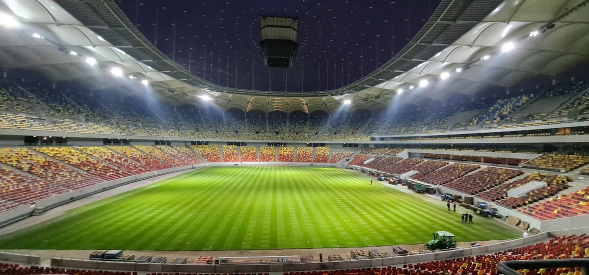 Mixtoturf's tweet photo. Arena Națională (National Stadium) Bucarest. Mixto Installation completed after 3 days work. Another fantastic project that takes place inside one of the most futuristic sports arenas of Europe. #hybrid #turfgrass #scienceandtechnology https://t.co/GSUr7fdkoP