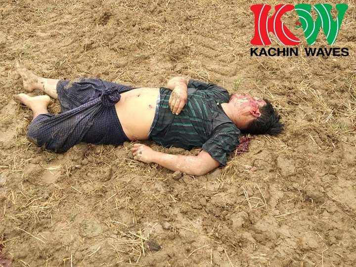 Jen06508154's tweet photo. One person was killed and two others were injured when plainclothes soldiers opened fire on a truck driver near the bridge at the top of Nangmar Le Mye village in Mohnyin Township at around 10 am today.
#Apr19Coup 
#WhatsHappeningInMyanmar https://t.co/ESm11rIizd