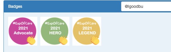 lgoodbu's tweet photo. Did you know that you can earn badges for sharing your #ExpOfCare tweets will you be an advocate a hero or a legend ? its up to you the more you tweet and the more you share the more likely you are to become a legend https://t.co/2daDUO4K44 #HopeNetwork https://t.co/NAgPXXL7YX