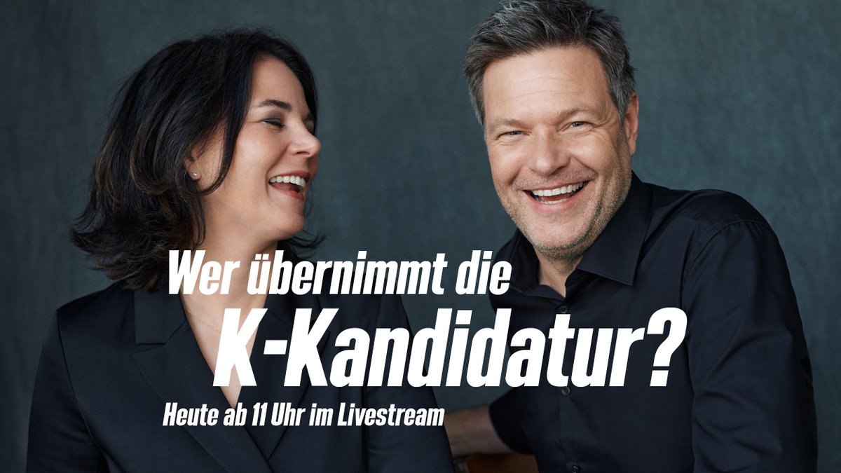 Wir gehen in diesen Wahlkampf mit dem Team #BaerbockHabeck. Das hat uns stark gemacht. Doch eine*r muss jetzt vortreten und die grüne Kanzler*innen-Kandidatur übernehmen. Wer? Heute werdet ihr es erfahren. 👉 Ab 11 Uhr im Livestream auf gruene.de